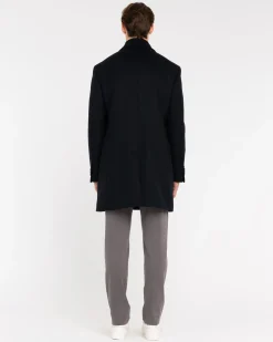 Outlet Cappotto Doppiopetto in Misto Lana / Blu Uomo Cappotti