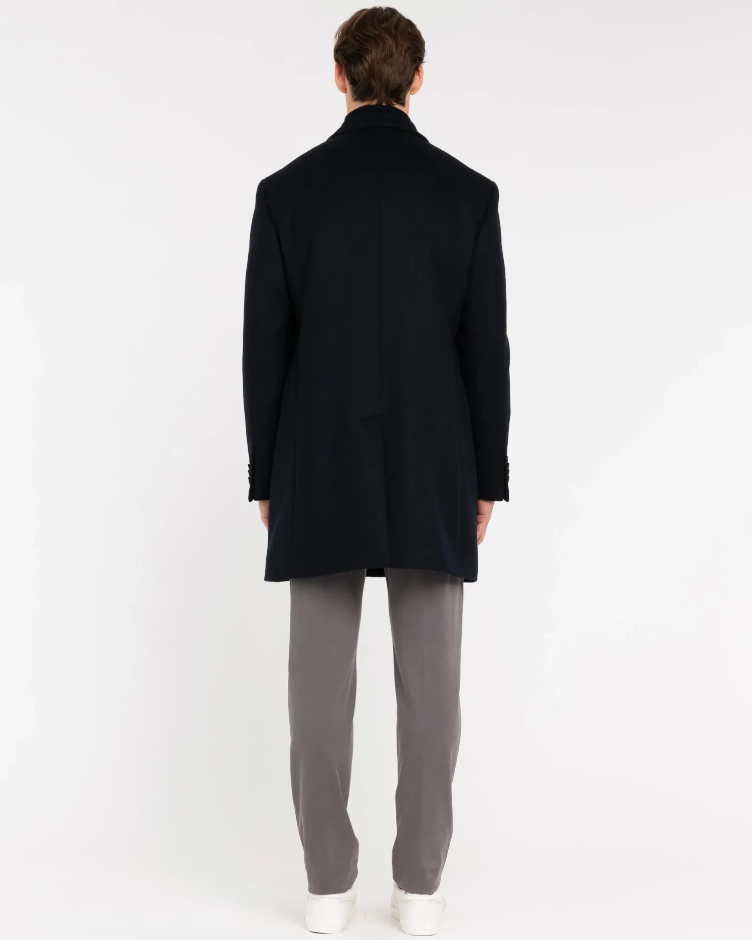 Outlet Cappotto Doppiopetto in Misto Lana / Blu Uomo Cappotti