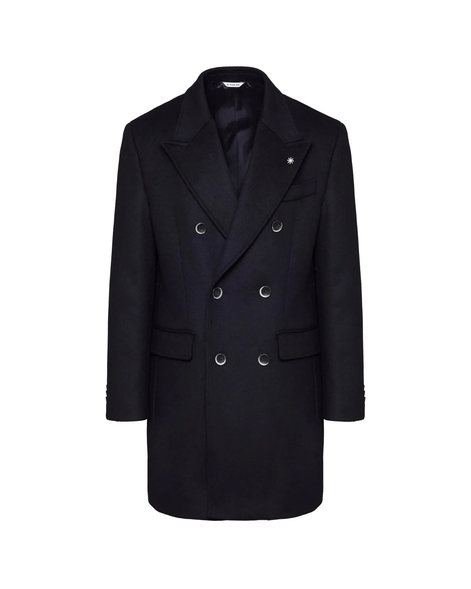 Outlet Cappotto Doppiopetto in Misto Lana / Blu Uomo Cappotti