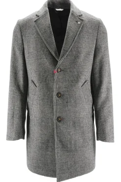 Sale Cappotto in Lana con Fantasia / Uomo Cappotti
