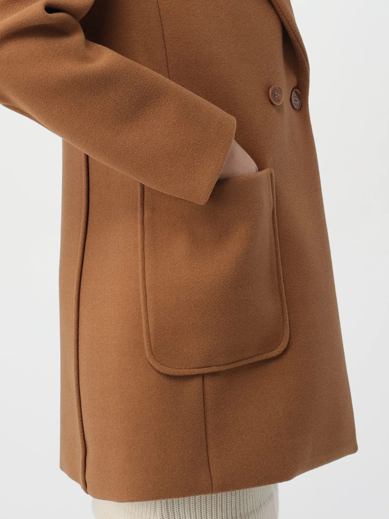 Online Cappotto in Lana con Tasconi / Donna Cappotti