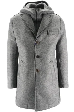 Online Cappotto Monopetto con Cappuccio / Uomo Cappotti