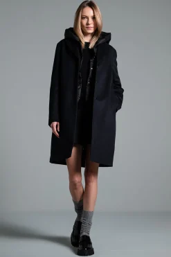 Outlet Cappotto Monopetto in Lana Tecnica / Donna Cappotti