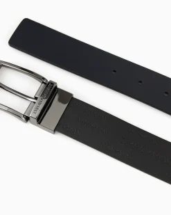 Cintura Reversibile in Pelle con Logo / Uomo Cinture