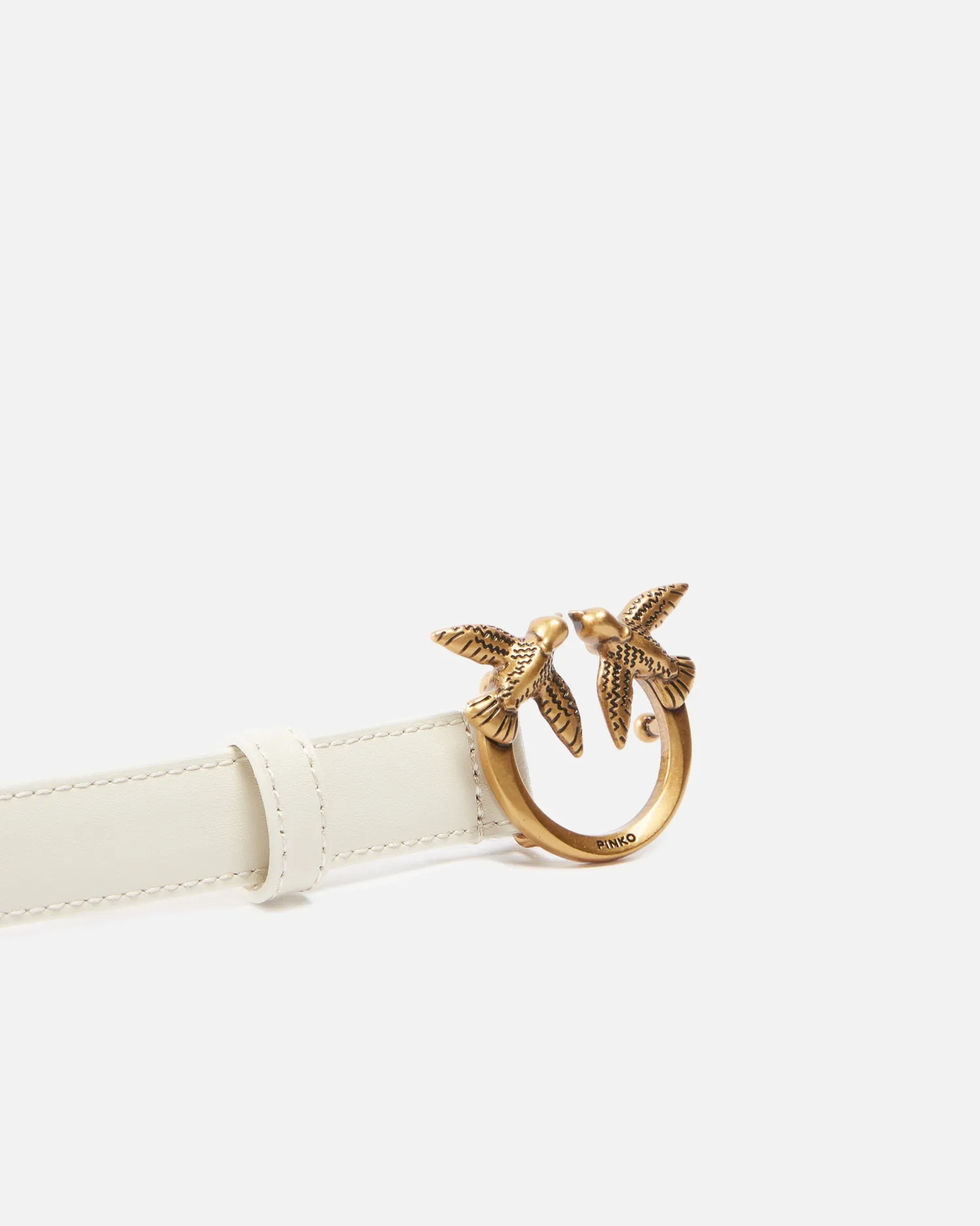 Online Cintura Sottile Love Birds in Pelle 2 cm / Donna Cinture