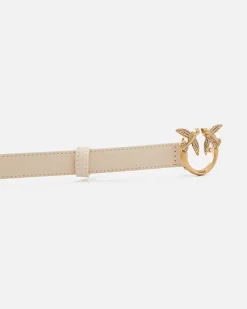 Online Cintura Sottile Love Birds in Pelle 2 cm / Donna Cinture