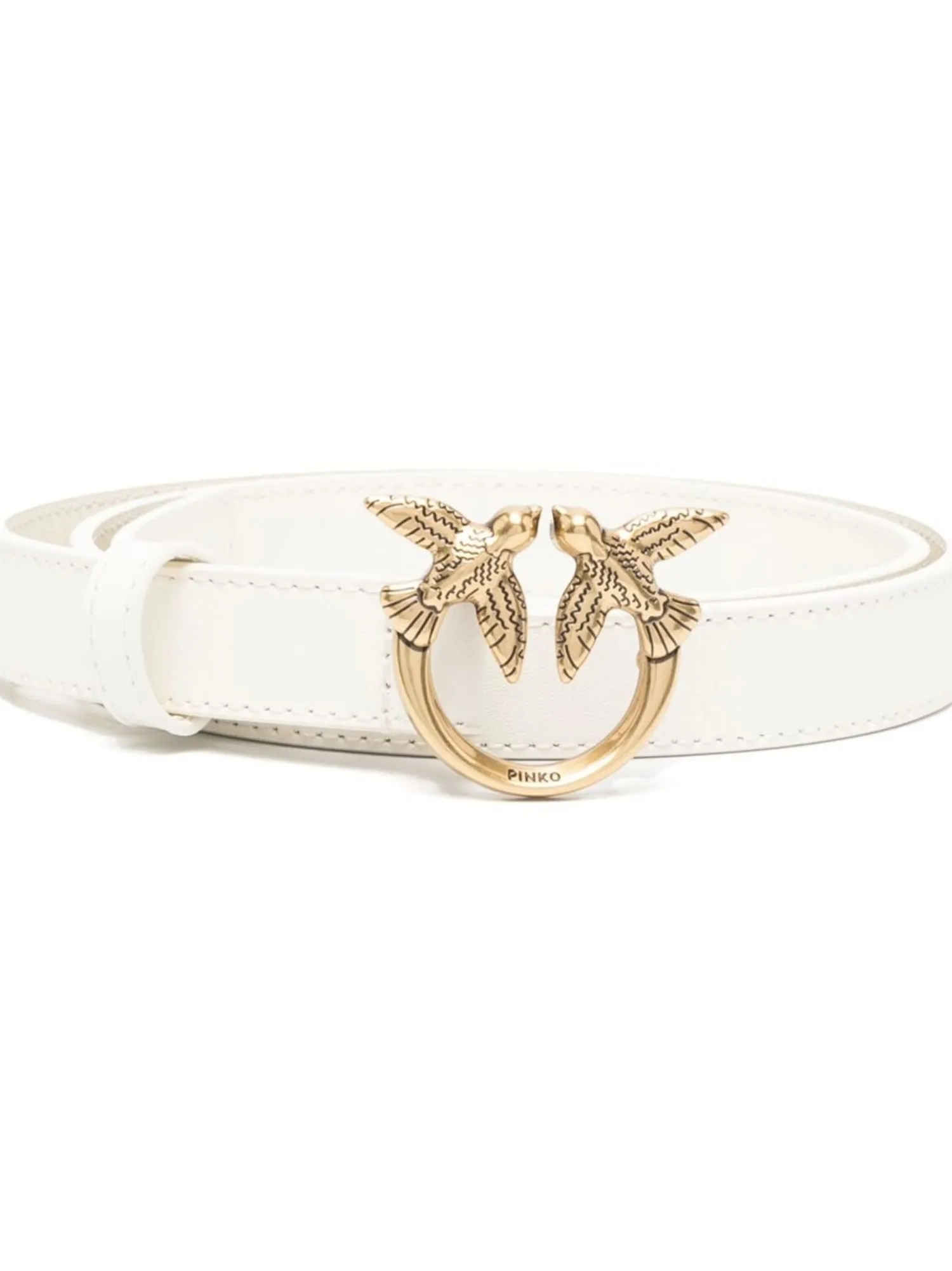 Clearance Cintura Sottile Love Birds in Pelle 2 cm / Donna Cinture