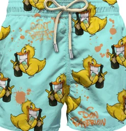Best Costume da Bagno in Tessuto Leggero con Stampa / Uomo Costumi Da Bagno