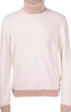 Online Dolcevita in Lana Bicolor / Bianco Uomo Maglieria