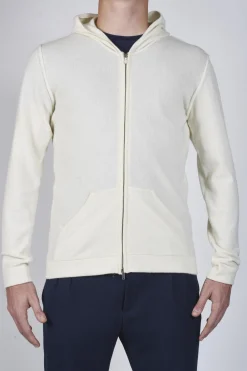 Felpa con cappuccio / Bianco Uomo Maglieria