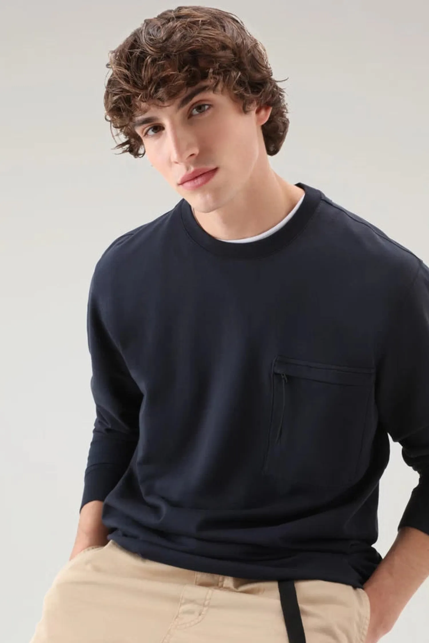 Hot Felpa Girocollo in Cotone / Uomo Felpe