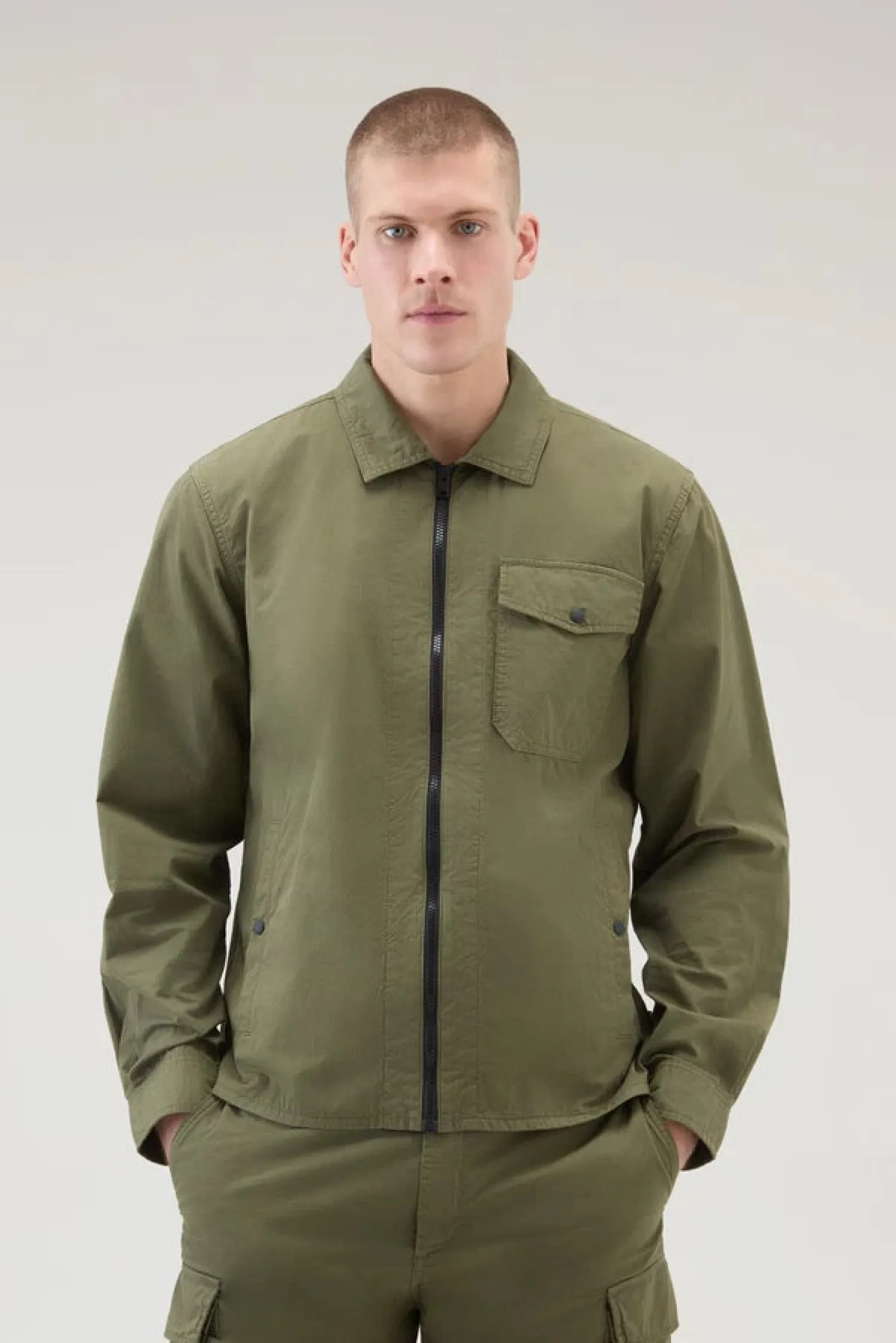 Outlet Giacca a Camicia in Puro Cotone / Uomo Camicie