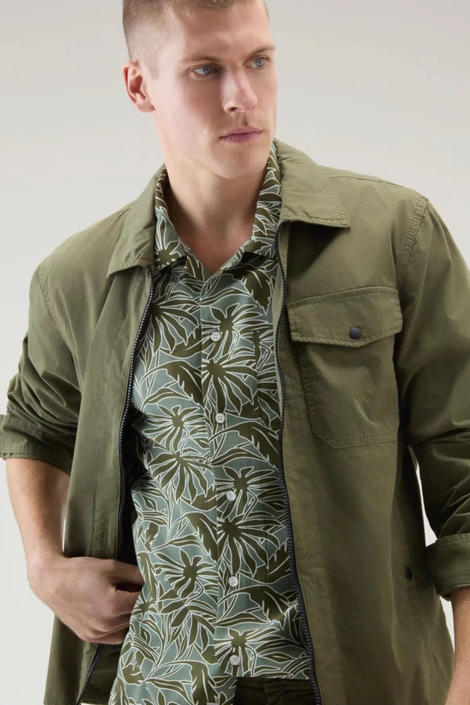 Outlet Giacca a Camicia in Puro Cotone / Uomo Camicie