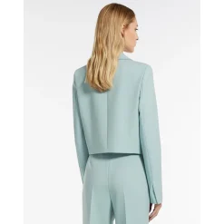 Giacca Doppio Petto in Crepe di Lana / Verde Donna Giacche