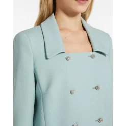 Giacca Doppio Petto in Crepe di Lana / Verde Donna Giacche