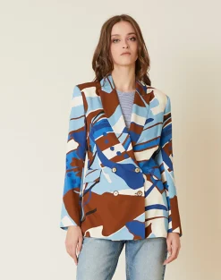 Discount Giacca Doppiopetto con Fantasia / Donna Giacche