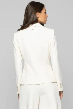 Sale Giacca Elegante con Fibbia in Metallo / Bianco Donna Giacche