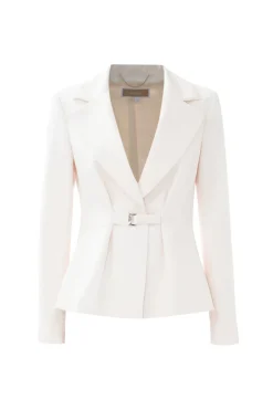 Sale Giacca Elegante con Fibbia in Metallo / Bianco Donna Giacche