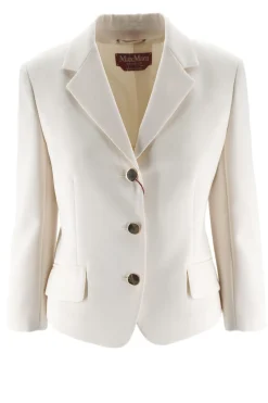 Online Giacca in Cady con Cintura / Bianco Donna Giacche