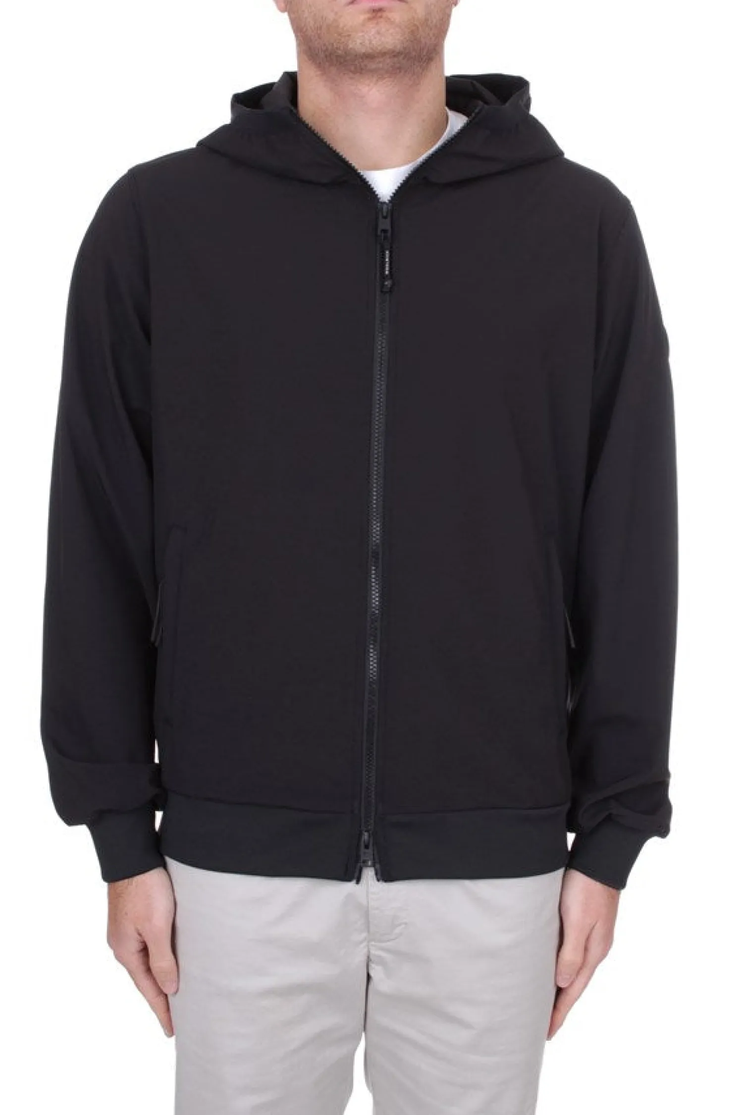 Giacca in Felpa in Softshell con Cappuccio / Uomo Giubbotti
