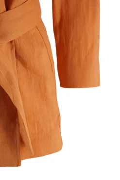 New Giacca in Lino con Fusciacca / Arancione Donna Giacche