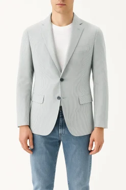 Discount Giacca in Misto Lino con Fantasia / Uomo Giacche