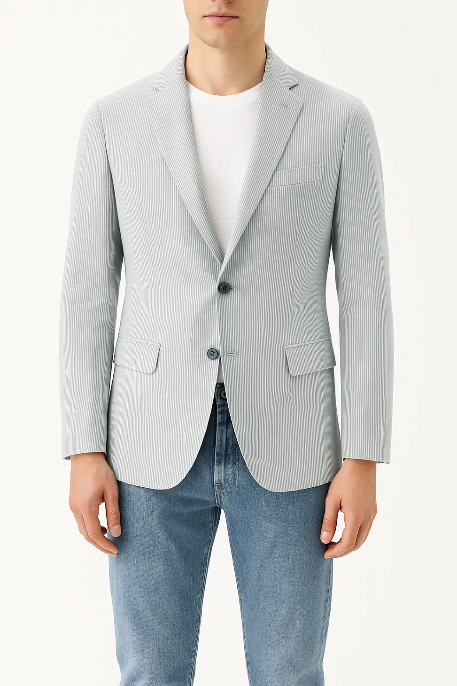 Discount Giacca in Misto Lino con Fantasia / Uomo Giacche