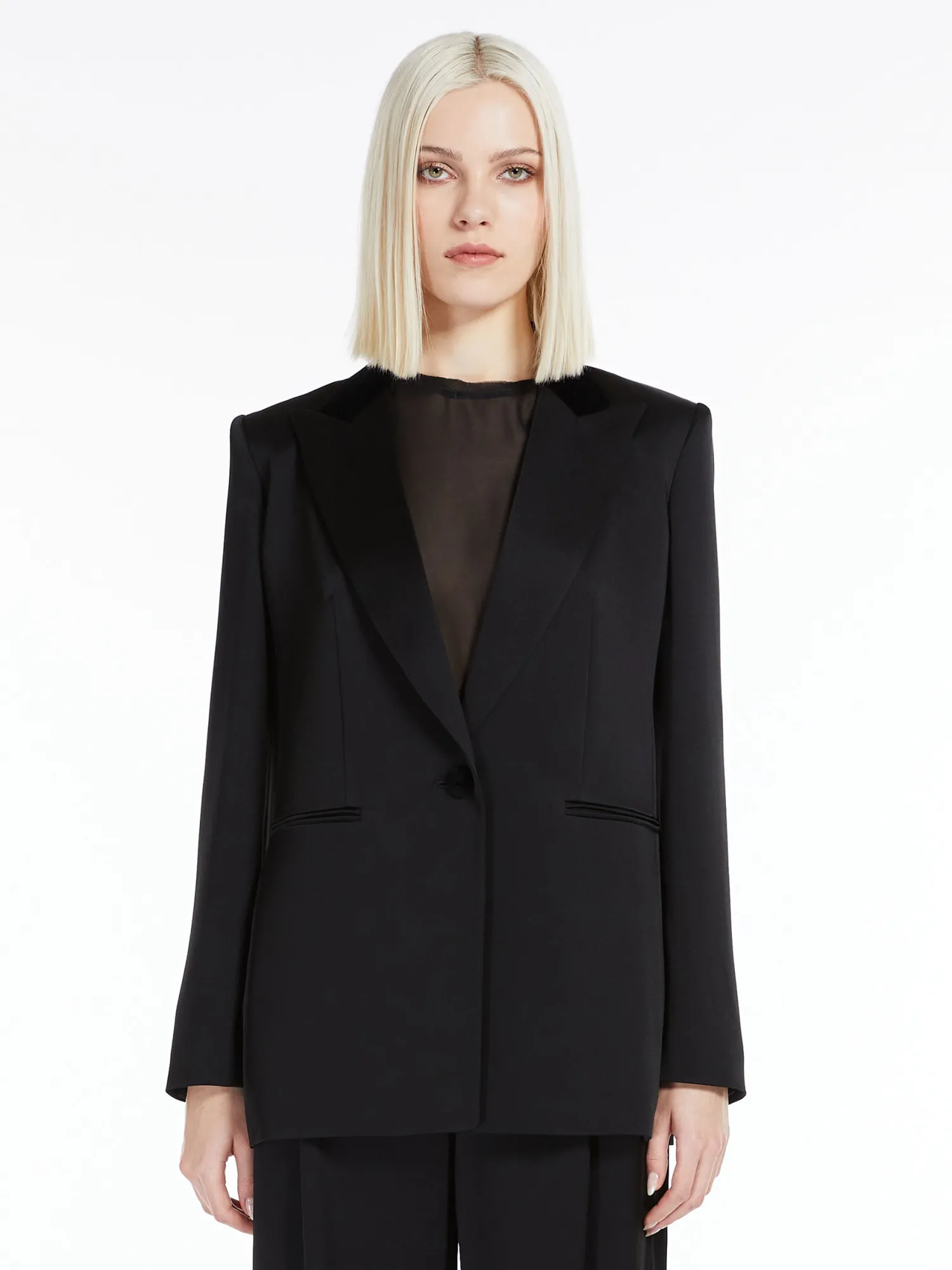 Sale Giacca Monopetto in Envers Satin / Donna Giacche