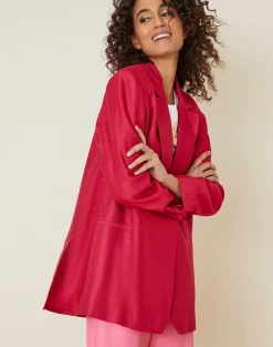 Sale Giacca Over in Misto Lino e Viscosa / Fucsia Donna Giacche