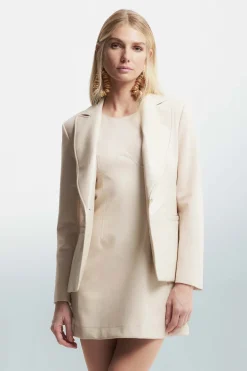 Giacca Sagomata con Tasche a Filetto / Beige Donna Giacche