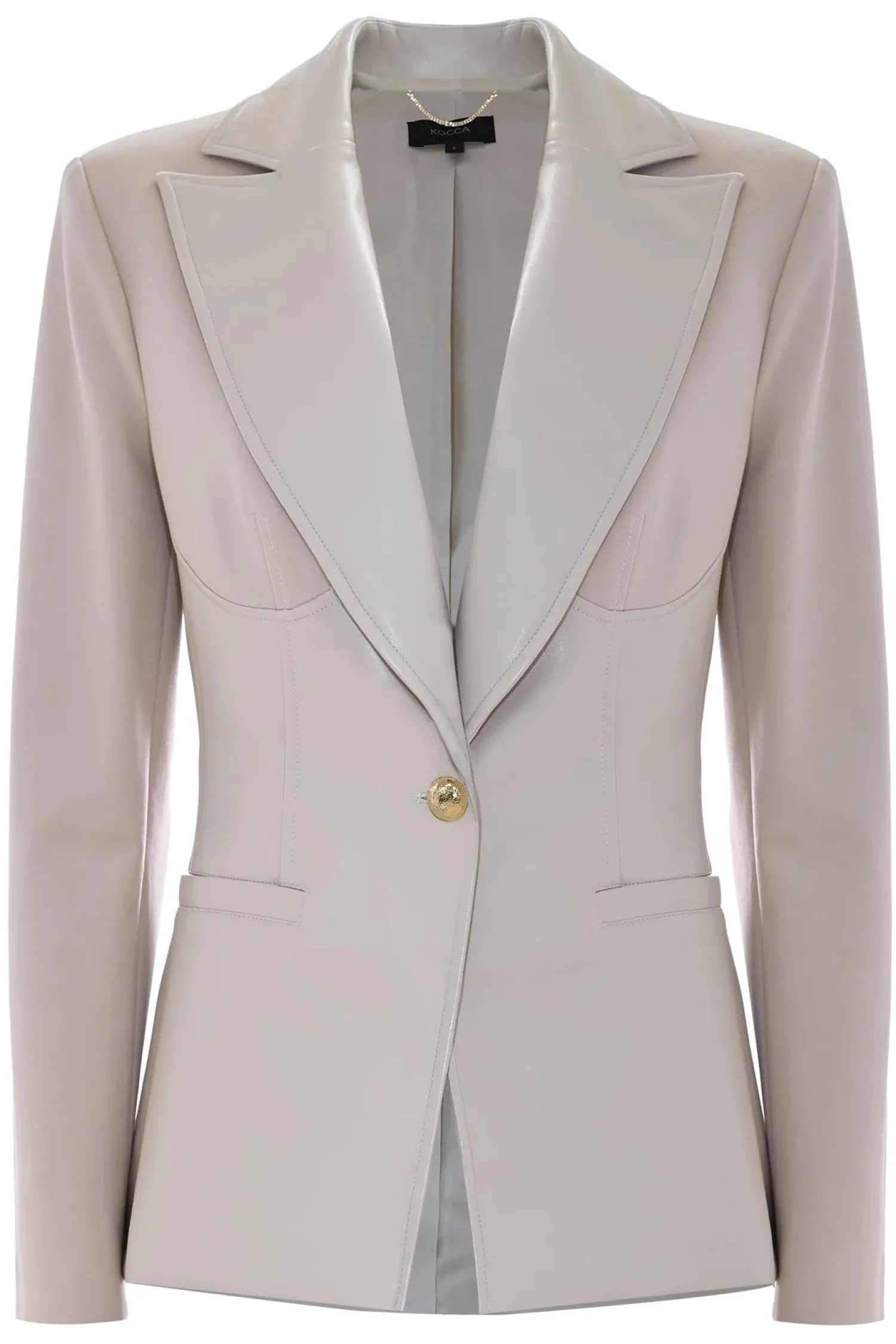 Giacca Sagomata con Tasche a Filetto / Beige Donna Giacche