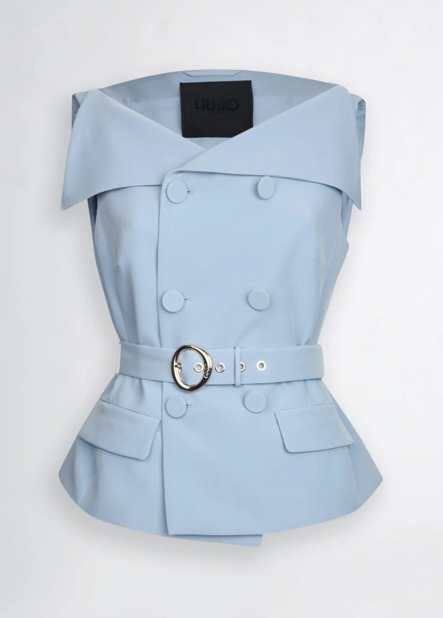 Clearance Gilet Doppiopetto con Cintura / Donna Top