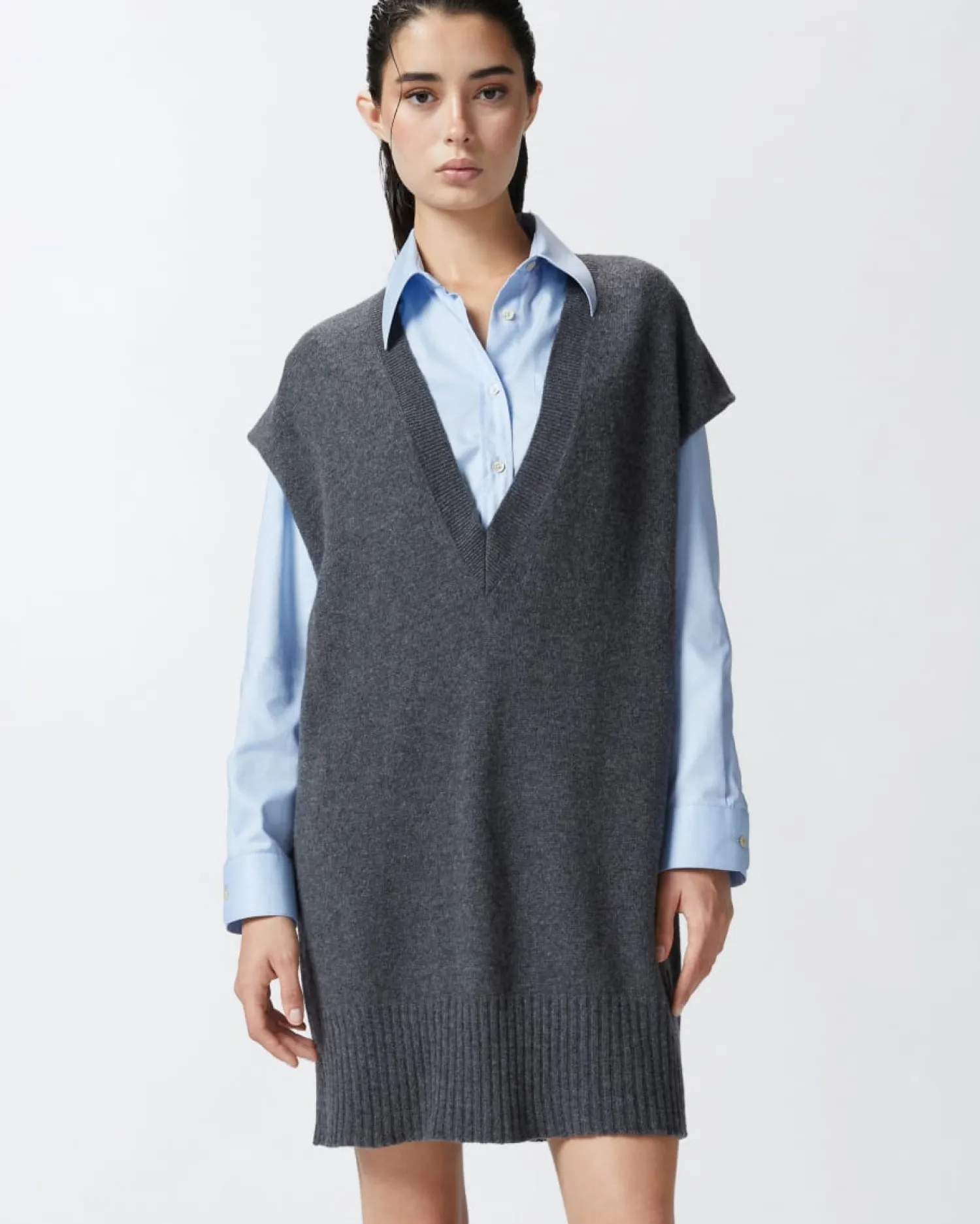 Discount Gilet in Maglia di Misto Cashmere / Donna Maglieria