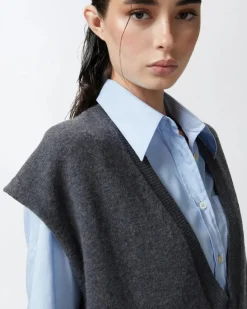 Discount Gilet in Maglia di Misto Cashmere / Donna Maglieria