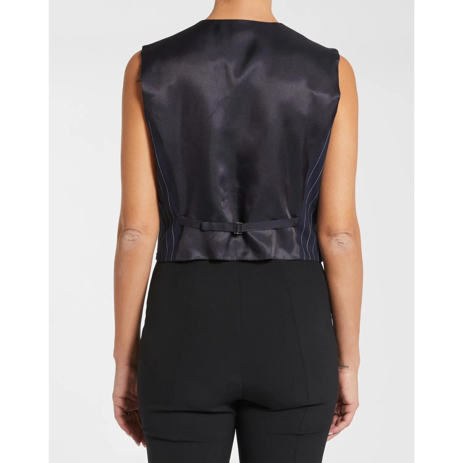 Hot Gilet Slim a Disegno Gessato / Donna Top