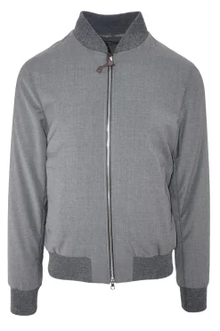 New Giubbino Bomber in Misto Lana / Uomo Giubbotti