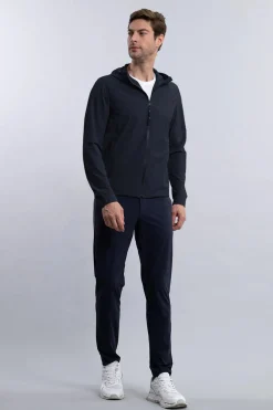 Discount Giubbino con Cappuccio in Tessuto Tecnico / Blu Uomo Giubbotti