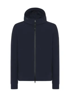 Discount Giubbino con Cappuccio in Tessuto Tecnico / Blu Uomo Giubbotti