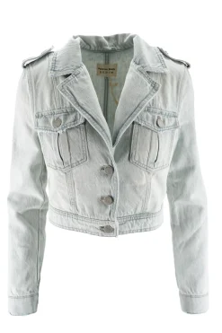 New Giubbino Crop Fit in Denim / Jeans Donna Giubbini