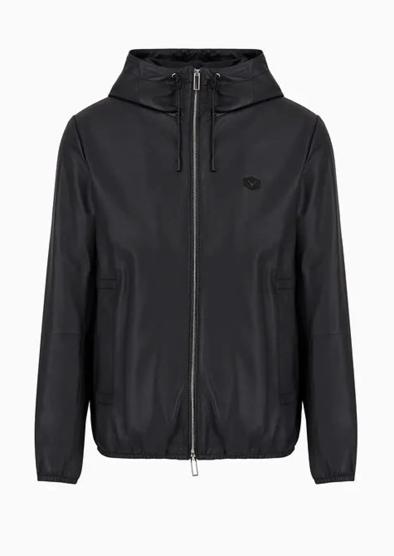 Sale Giubbino in Pelle con Zip e Cappuccio / Uomo Giubbotti