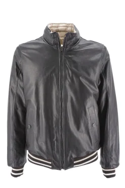Online Giubbino in pelle reversibile / Marrone Uomo Giubbotti