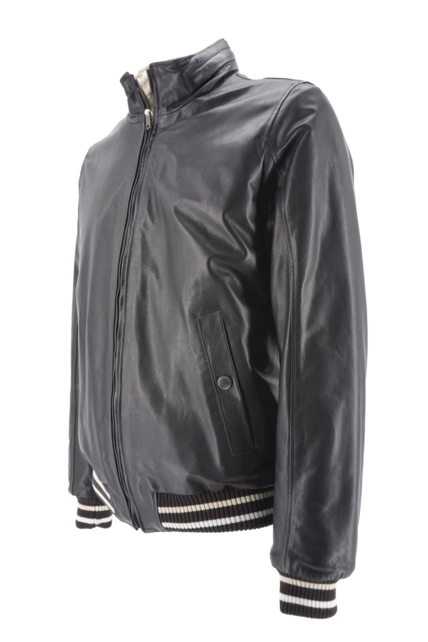 Online Giubbino in pelle reversibile / Marrone Uomo Giubbotti