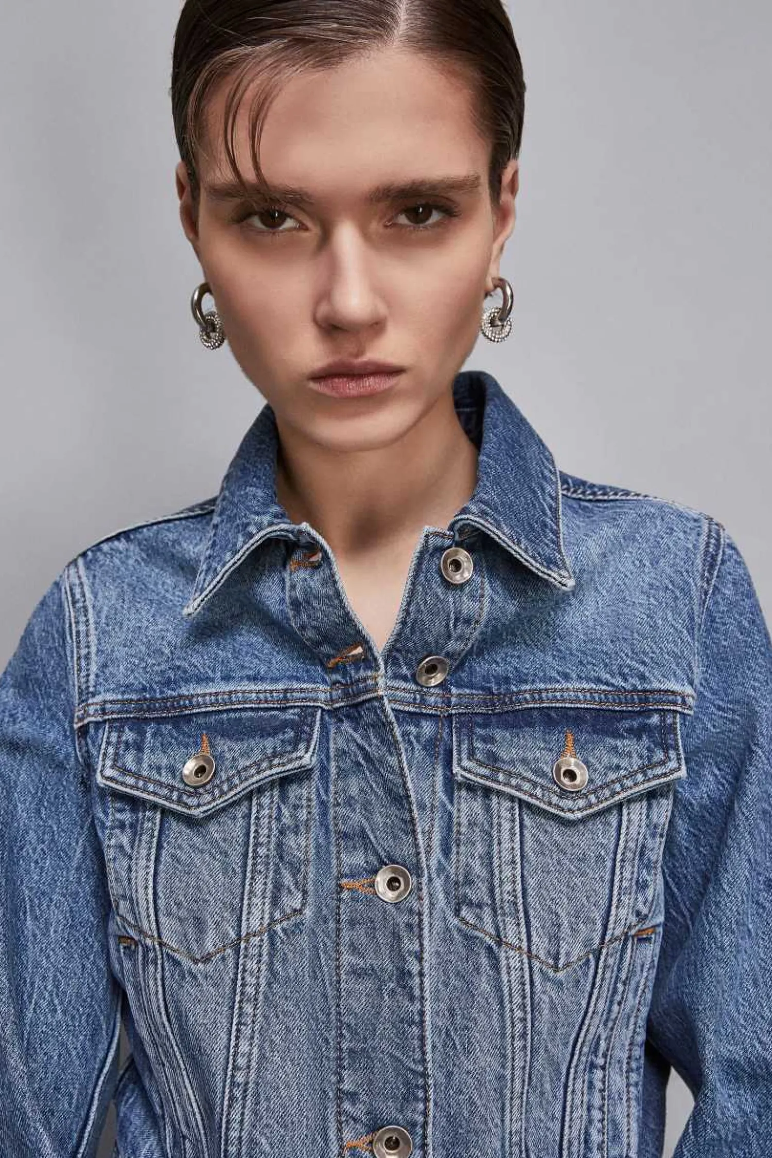 Discount Giubbotto in Denim Estivo / Donna Giubbini|Denim