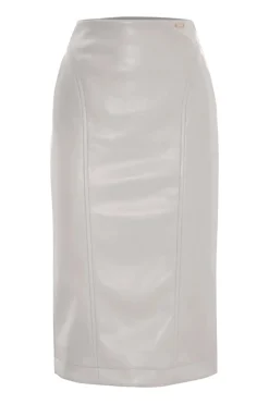 Hot Gonna a Tubino in Ecopelle / Beige Donna Gonne