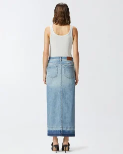 Hot Gonna Lunga in Denim Chiaro / Donna Gonne|Denim
