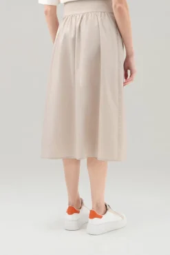 New Gonna Midi in Popeline di Cotone / Donna Gonne