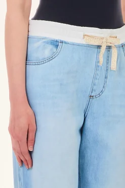Sale Flare con Elastico in Vita / Donna Denim