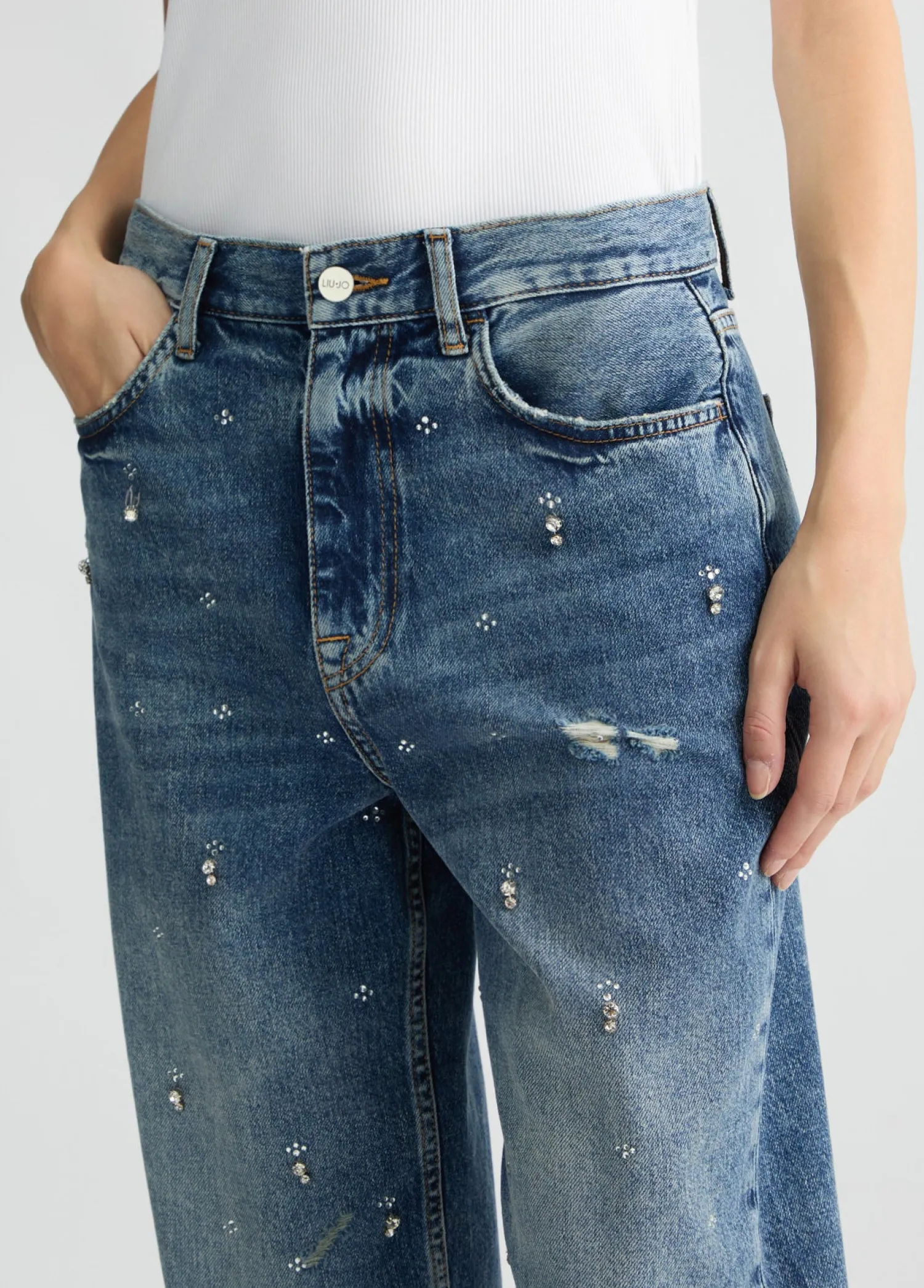 Sale Zebra Straight con Strass / Donna Denim