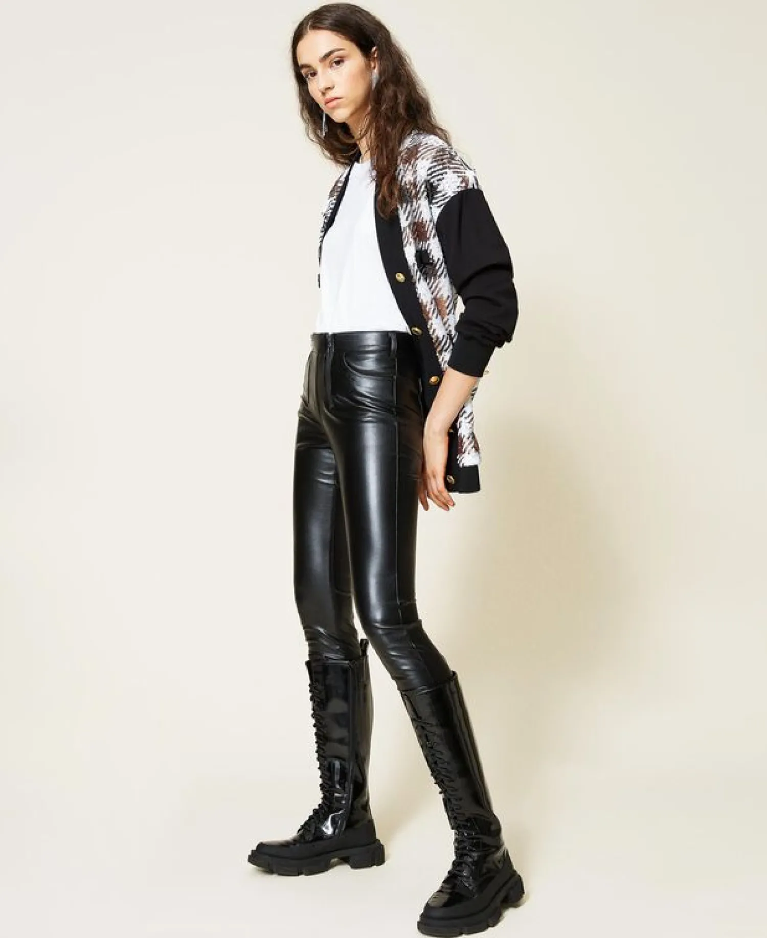 Discount Leggings Twin Set con Doppia Zip / Donna Pantaloni