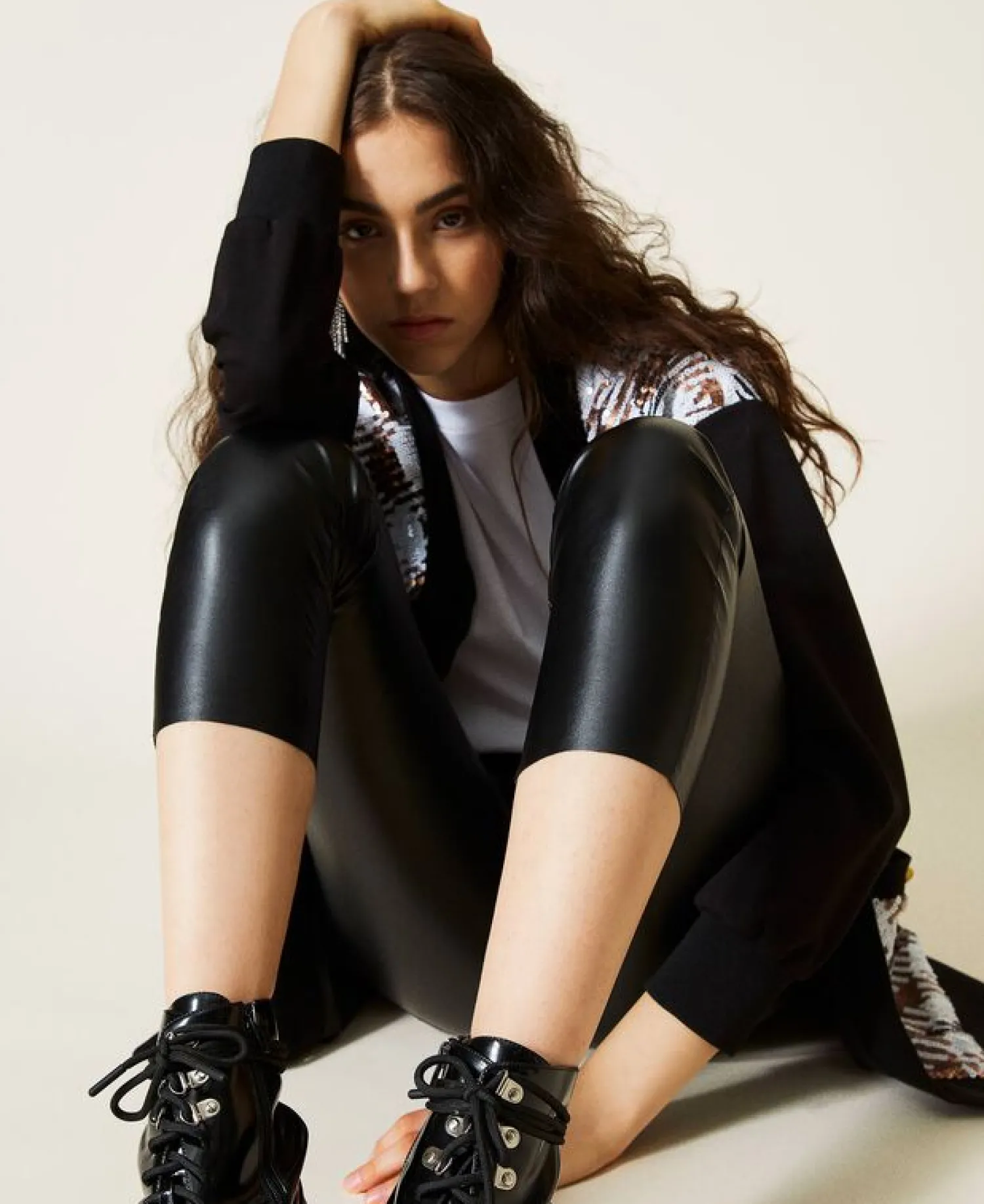 Discount Leggings Twin Set con Doppia Zip / Donna Pantaloni